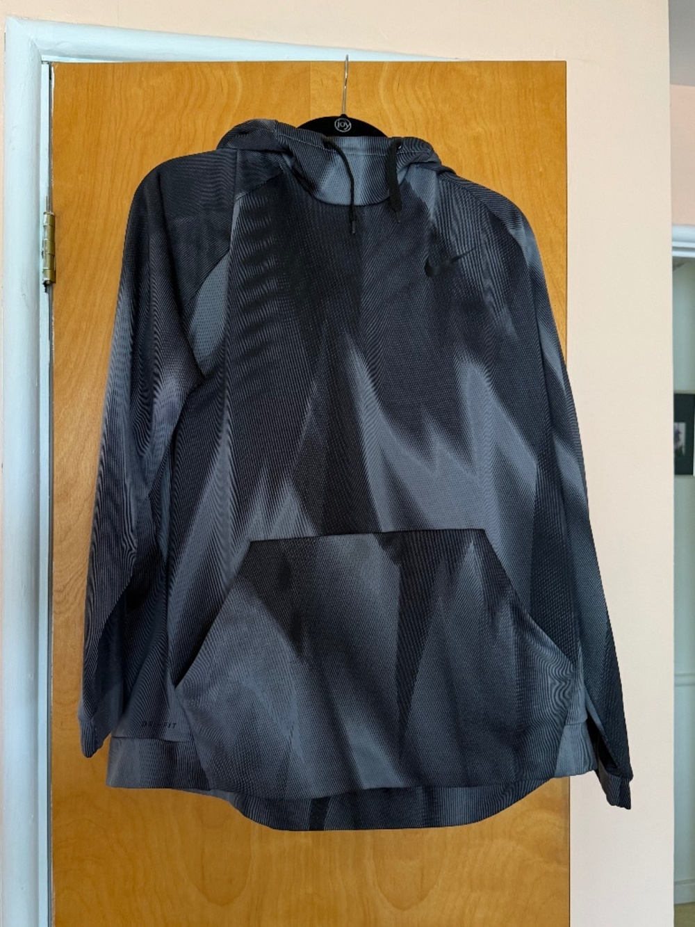 Nike Mens Dri-Fit Gray and Black High Neck Hoodie, Size XXL